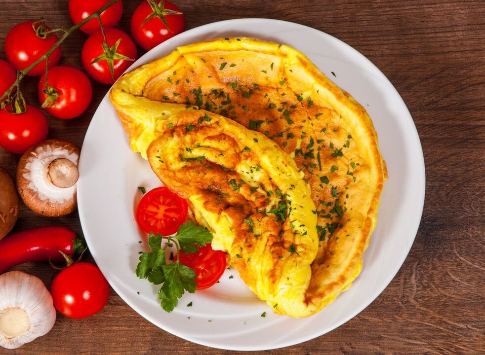 Omelette with tomato egg diet dish