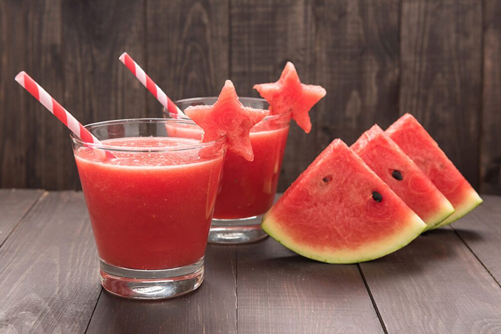 Fresh watermelon with watermelon slices - delicious food for weight loss
