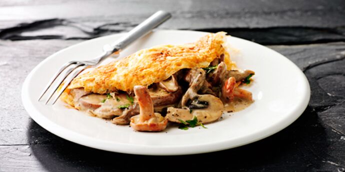 Omelette with mushrooms for the keto diet