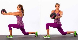 Lunges with twists and turns of the housing